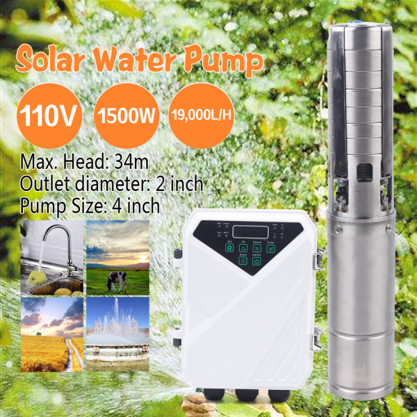 4" Solar Water Pump Submersible Deep Well Water Pump Bore Hole MPPT Controller